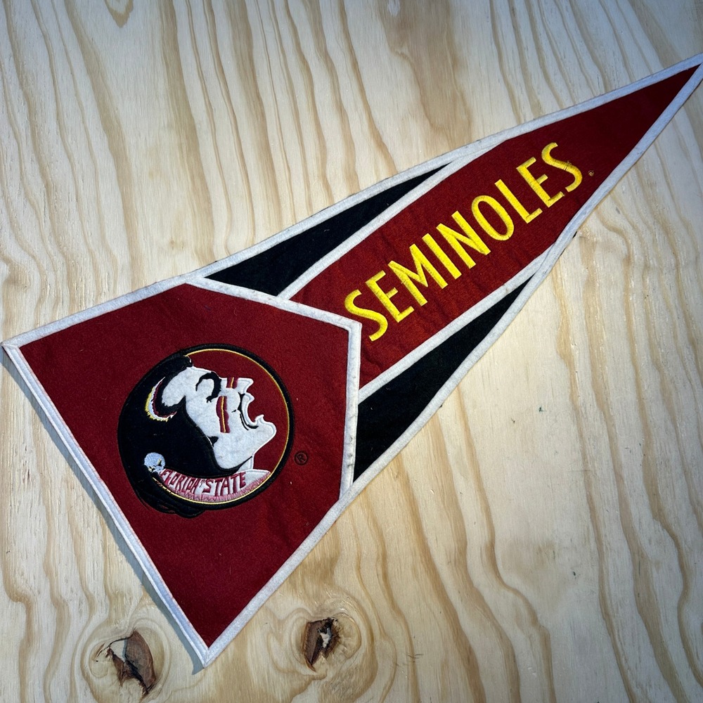 Florida State University FSU Seminoles Vintage Felt Pennant Garnet Gold Logo
